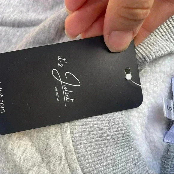 It’s Juliet Los Angeles women’s gray cropped extreme hem size small NWT fleece - Picture 9 of 10